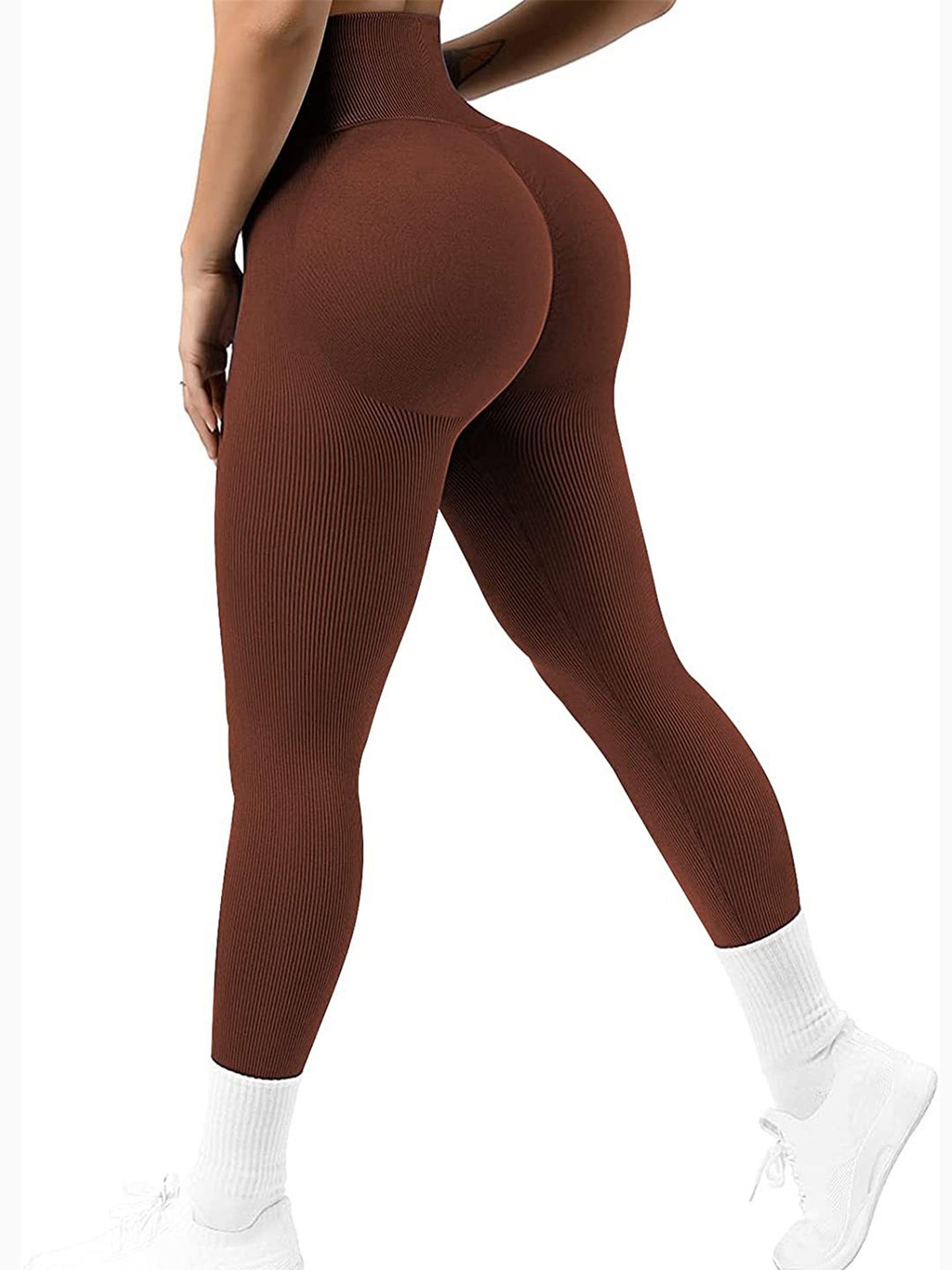Rib Peach Hip Seamless Yoga Pants High Waist Belly Contracting