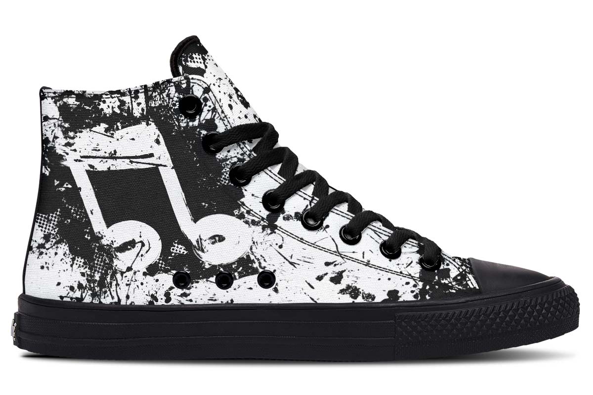Men's And Women's Fashion Color Printing High-top Canvas Shoes