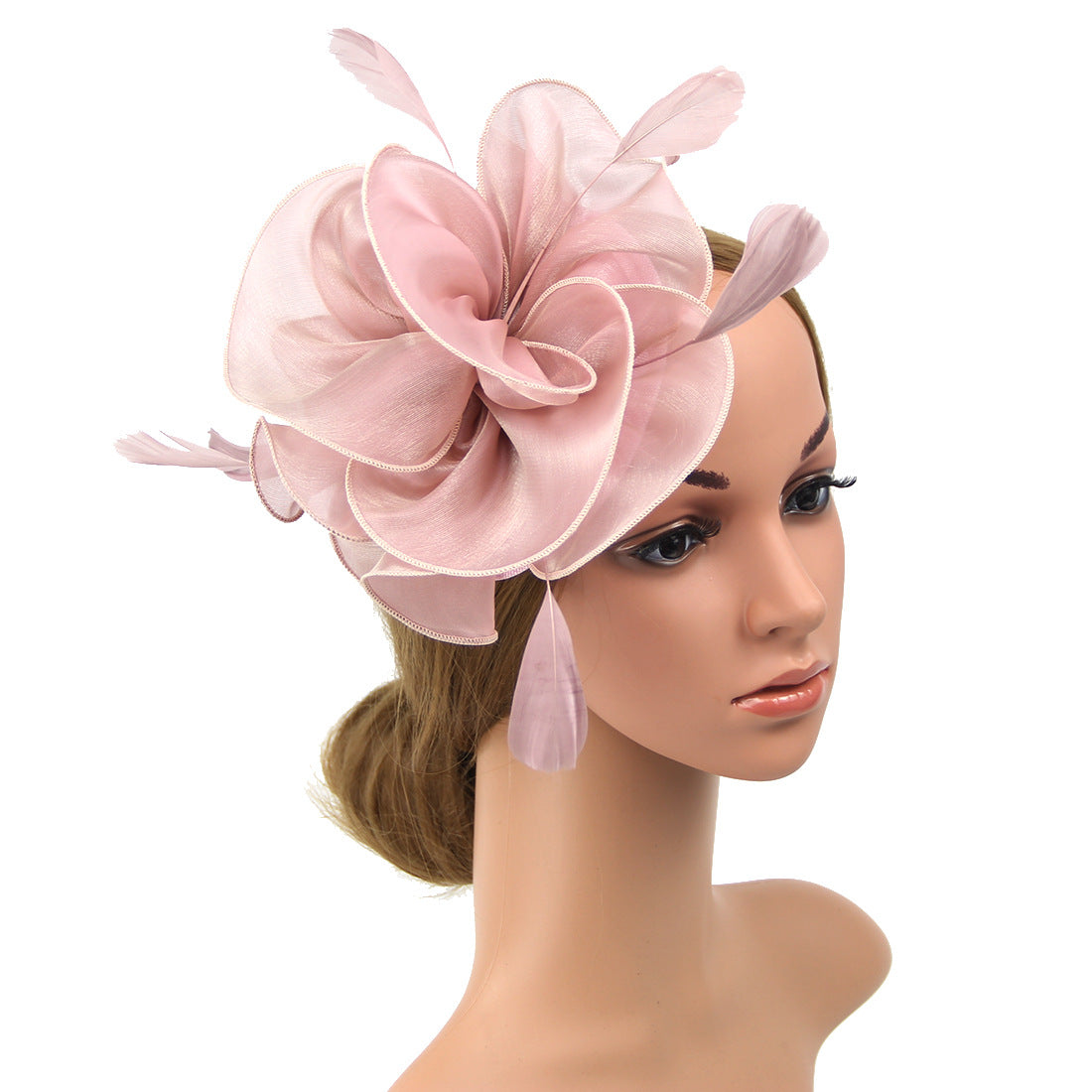 Organza Top Hat Headwear Performance Feather Hair Band