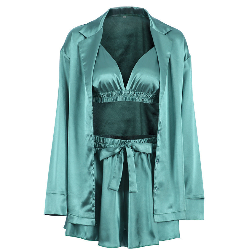 Luxury Comfortable Pajamas For Women 3 Piece Loungewear Set