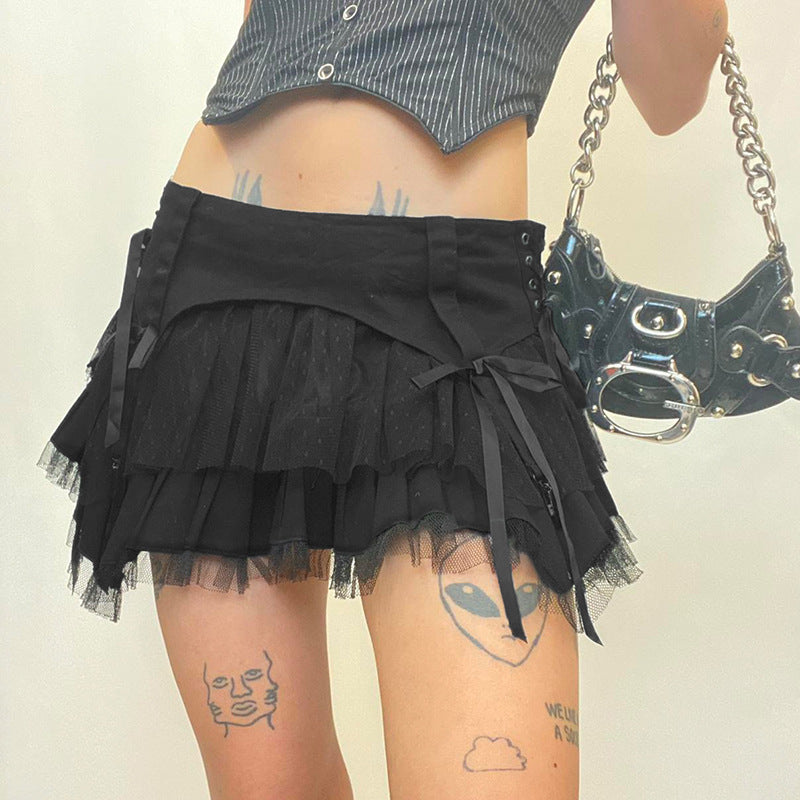 Bow Tie Half Length Short Skirt