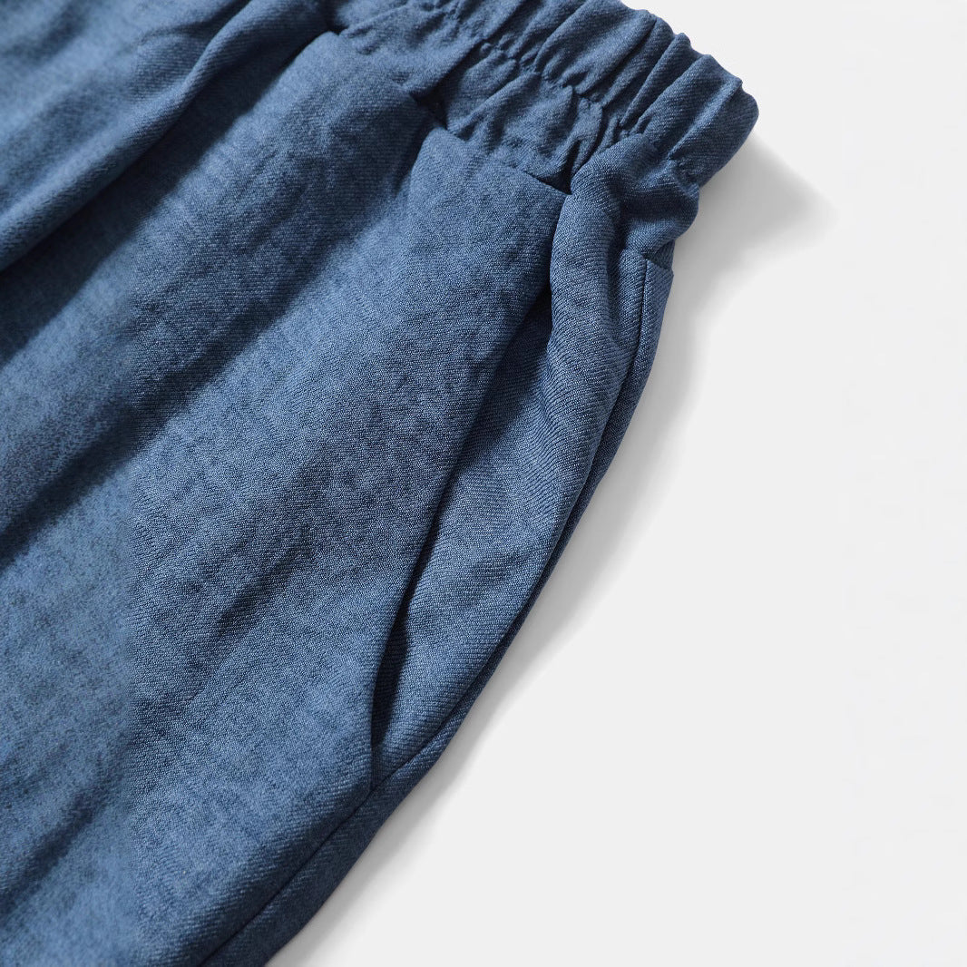 Women's Simple Linen Casual Pants With Elastic Waistband For A Slimming Look
