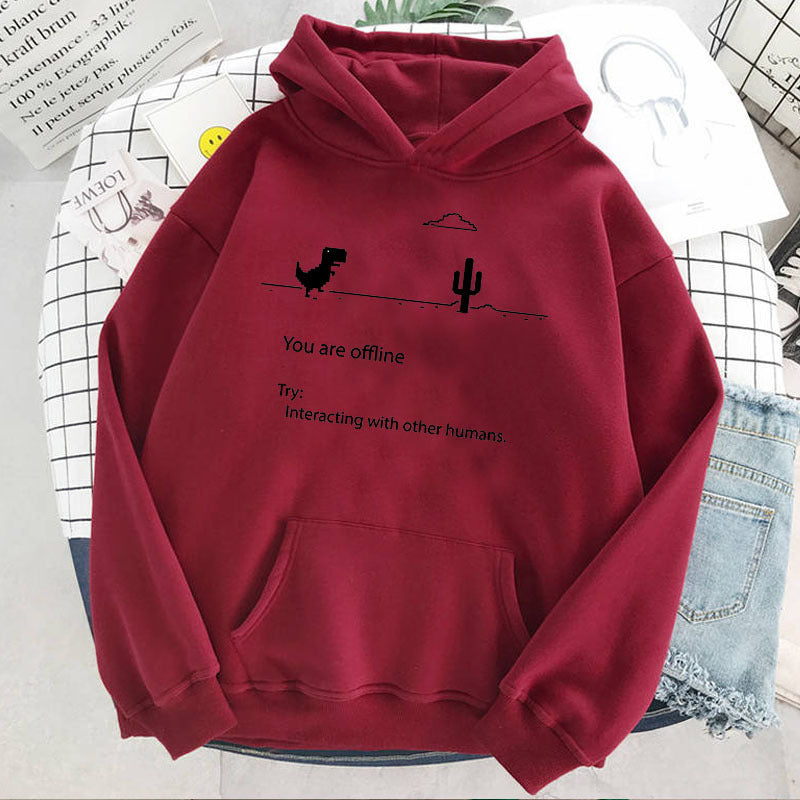 Dame Retro Dinosaur Mode Casual Sweater