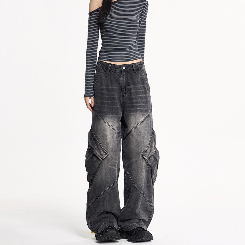 Women's American-style High-street Workwear Denim Jeans
