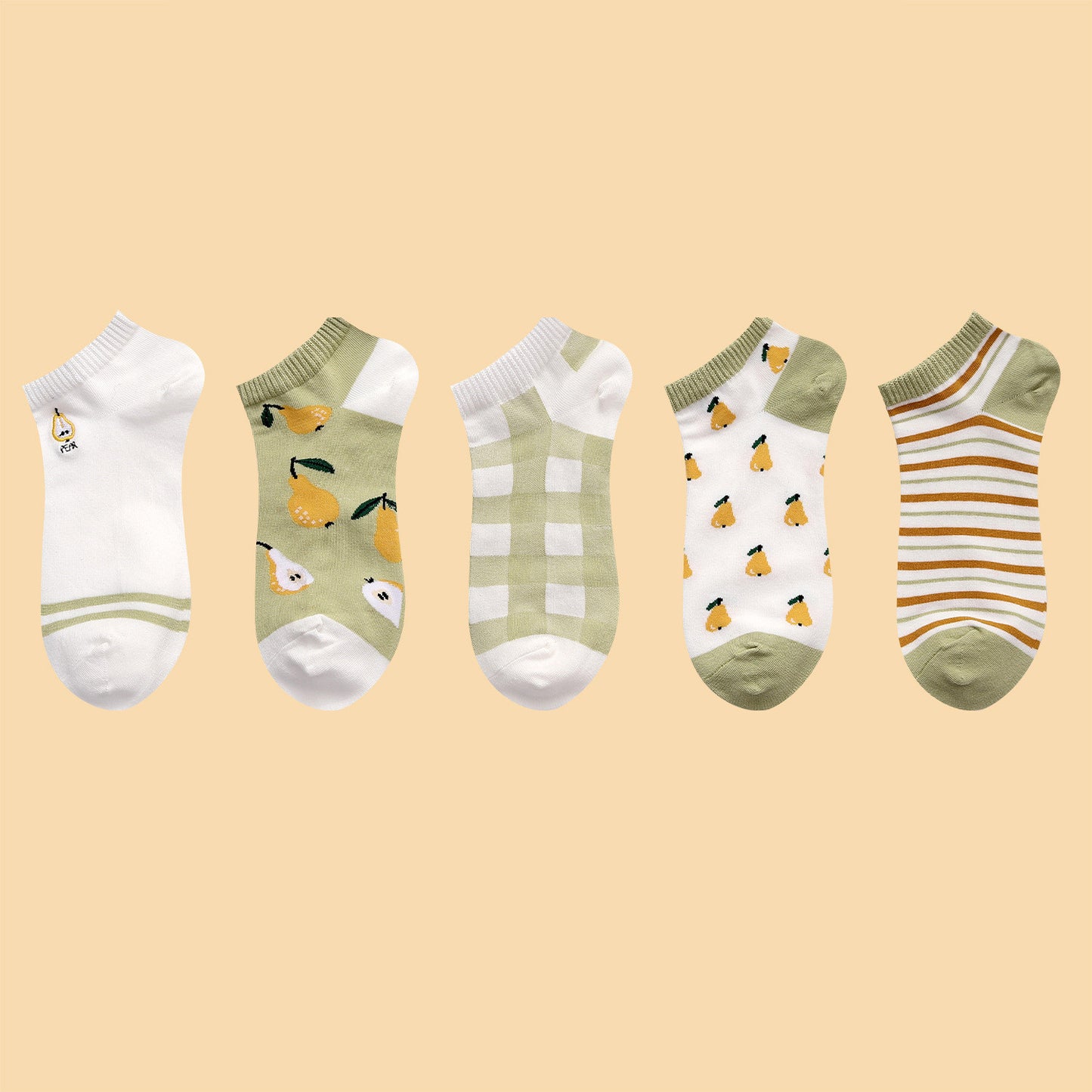 Embroidered Cartoon Fruit Strawberry Ice Cream Boat Socks Sweet Wild Socks