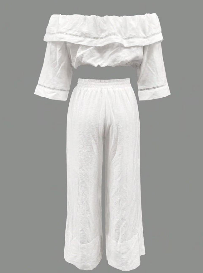 Fashionable Casual Slim-fit Wide-leg Pants Set