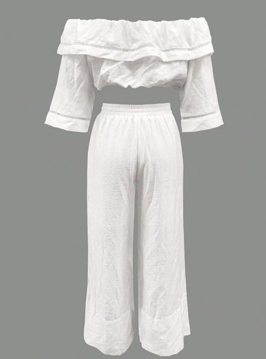 Fashionable Casual Slim-fit Wide-leg Pants Set
