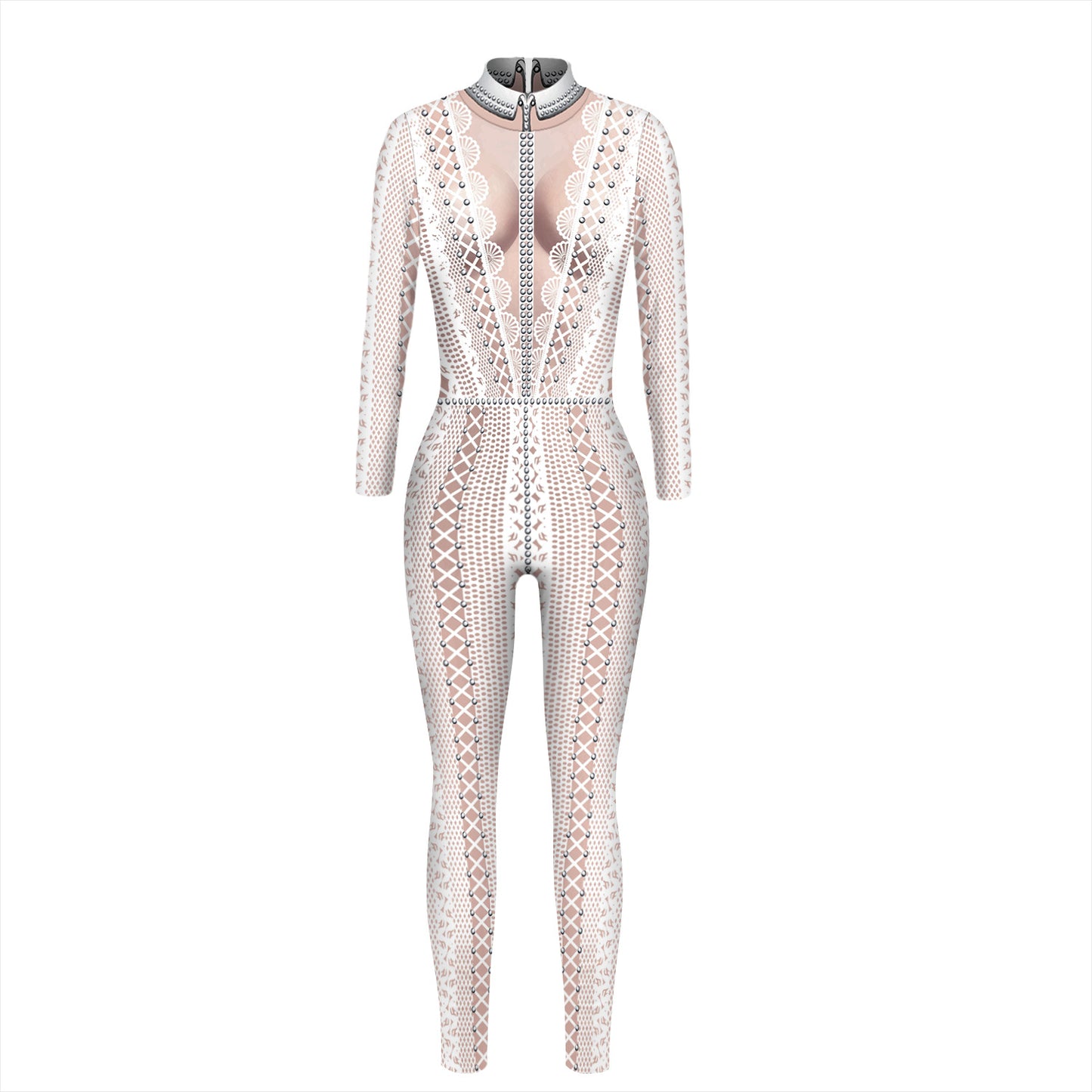 Halloween 3D Skeleton Digital Print Women's Romper