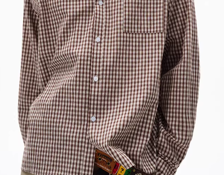 Classic American-style Plaid Long-sleeve Shirt For Men And Women