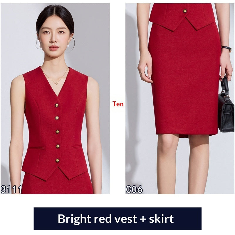 Sleeveless Vest Set With Wide-leg Pants