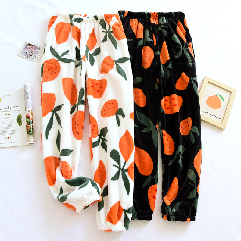 Fleece-lined Thickened Autumn And Winter Women's Trousers Warm