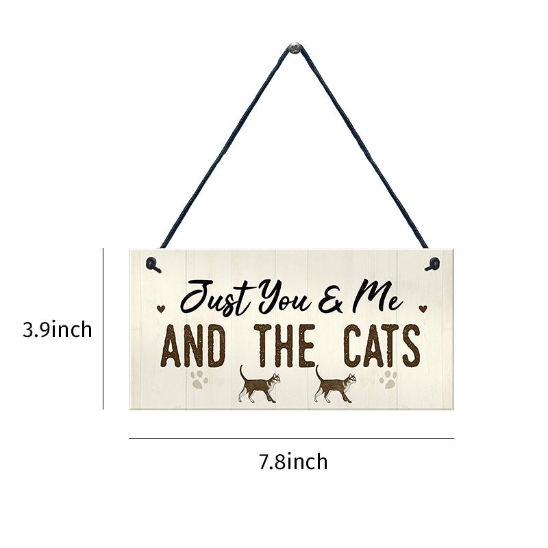 Wooden Cat Pendant For Pets Vintage Style