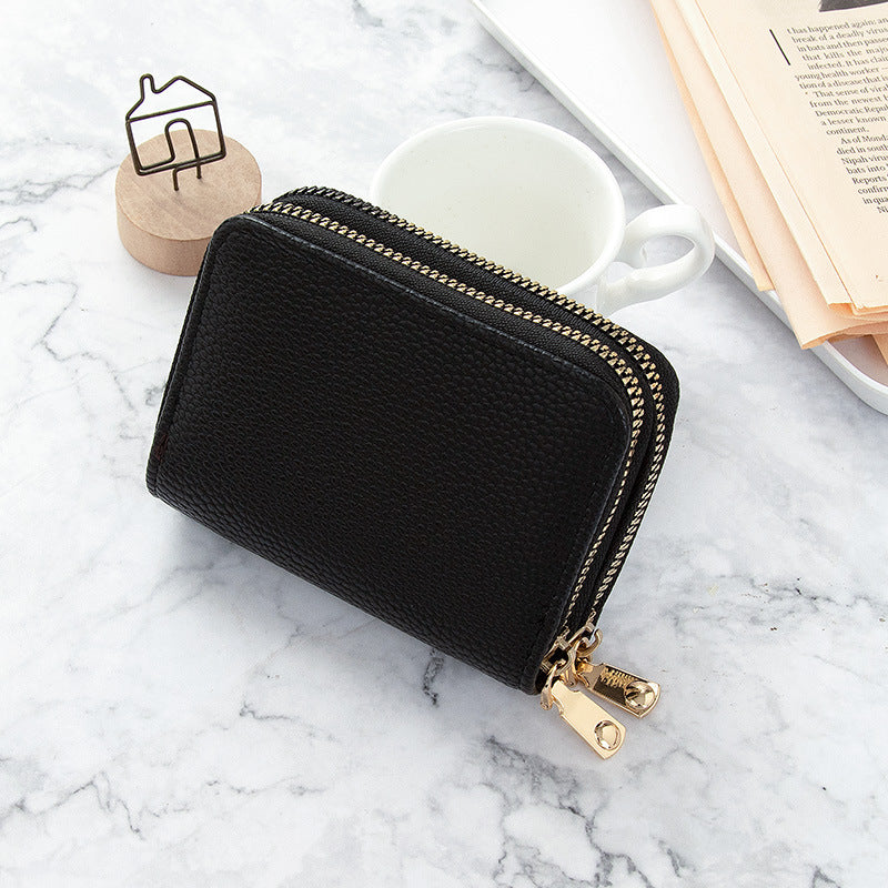 Women's Short Solid Leather Wallet