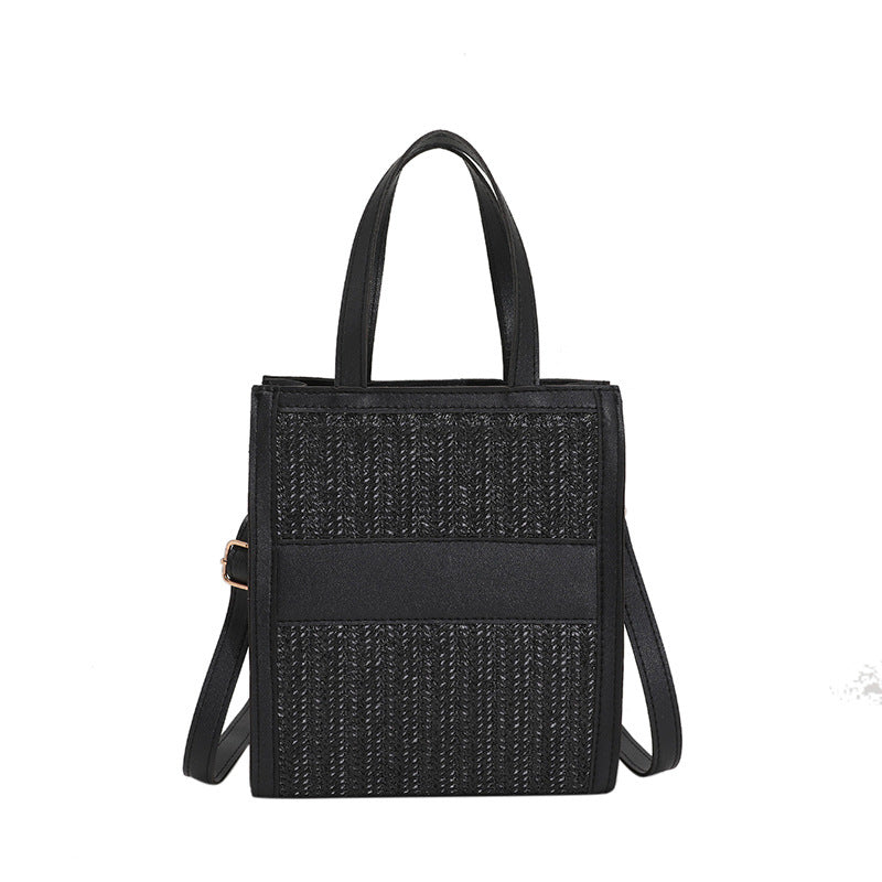 Simple New Fashion Women's Contrast Color Fashion Straw Bag