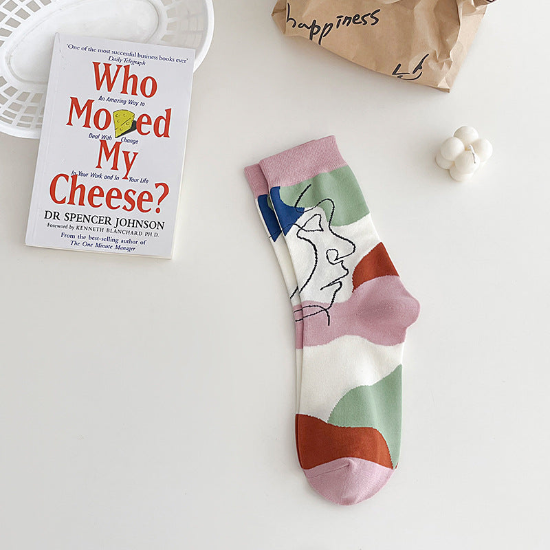 Boneless Suture Abstract Lines Tube Socks