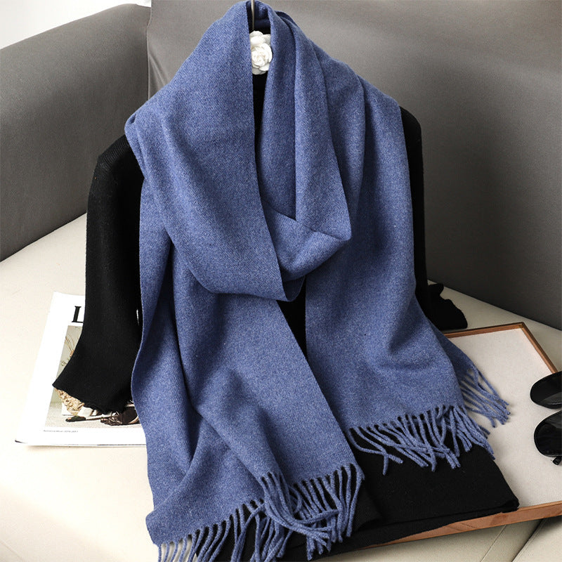 Solid Color Maillard Scarf Cashmere-like Women Warm Shawl