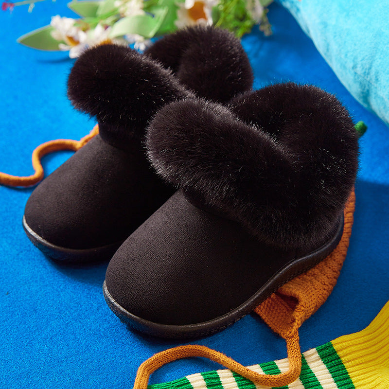Girls' Snow Boots Children's Non-slip Soft Bottom Cotton Shoes