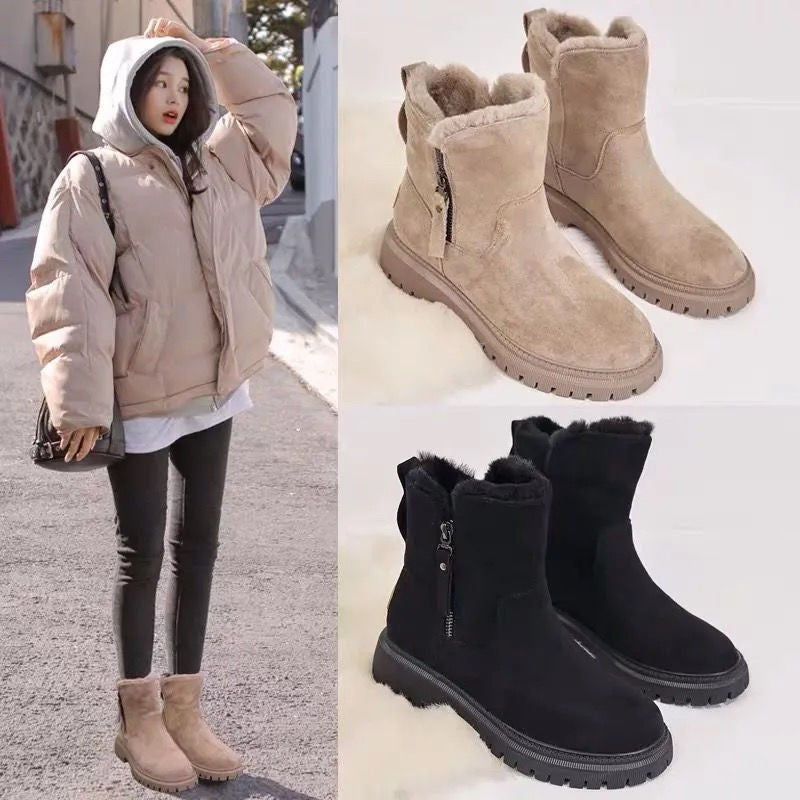 Womens Thick Insulated Snow Boots With Sherpa Lining