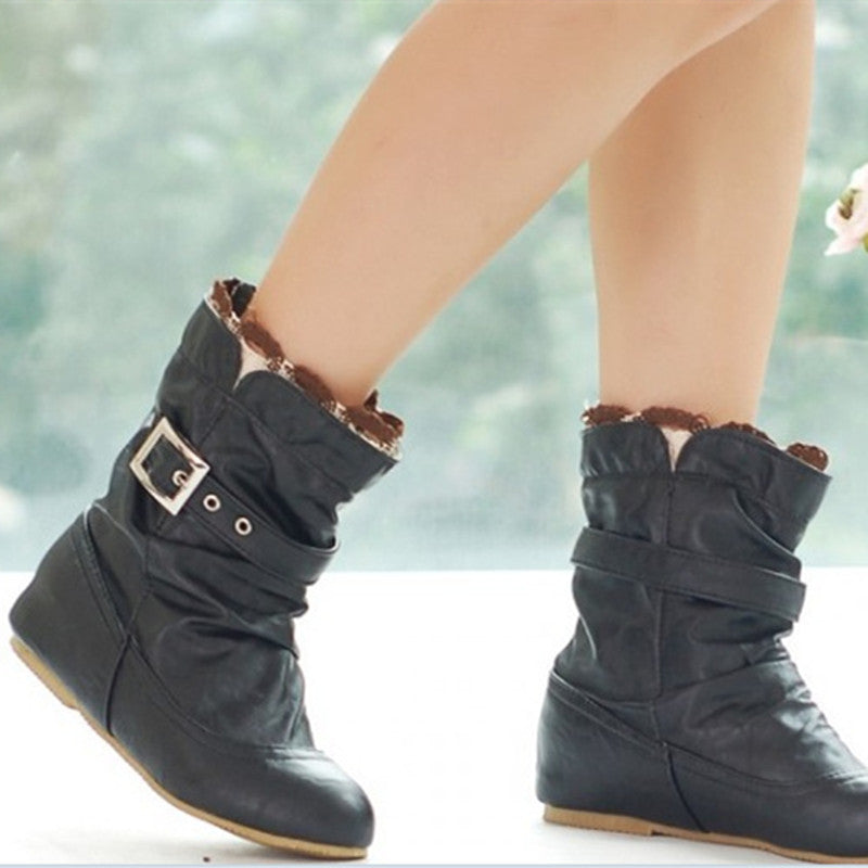 Women's Flat Boots Middle School Students