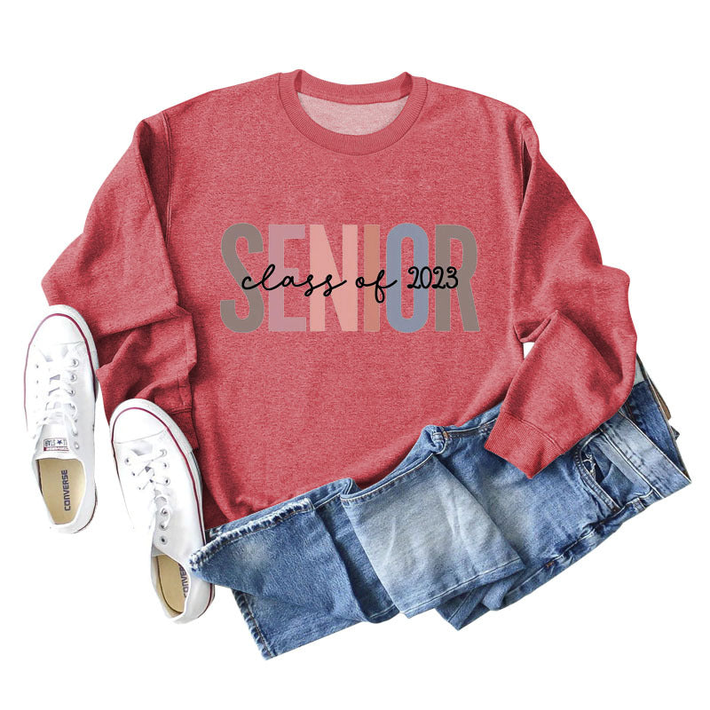 Female Lettering Fashion Loose Casual Long Sleeve Sweater