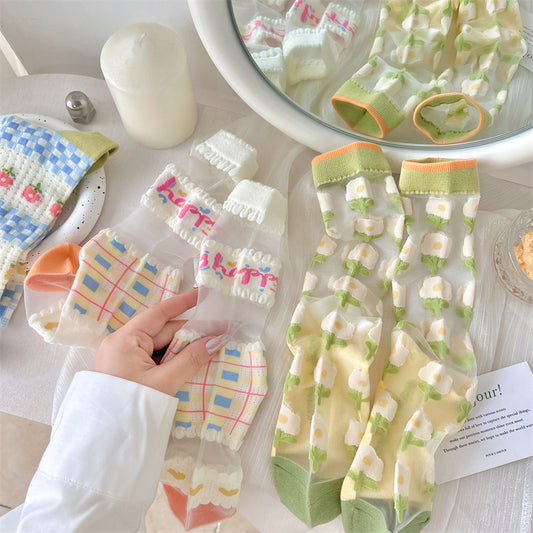 Girl Wind Glass Silk Pile Socks