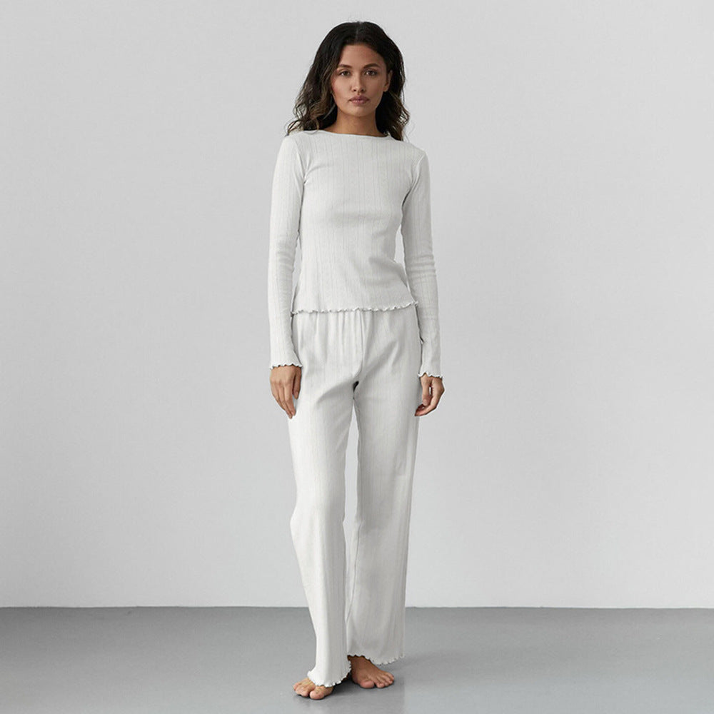 Heart Jacquard Long-sleeved Pajamas Two-piece Set