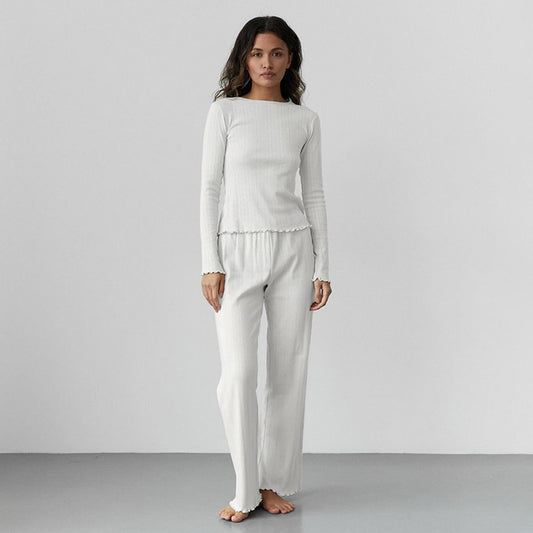 Heart Jacquard Long-sleeved Pajamas Two-piece Set