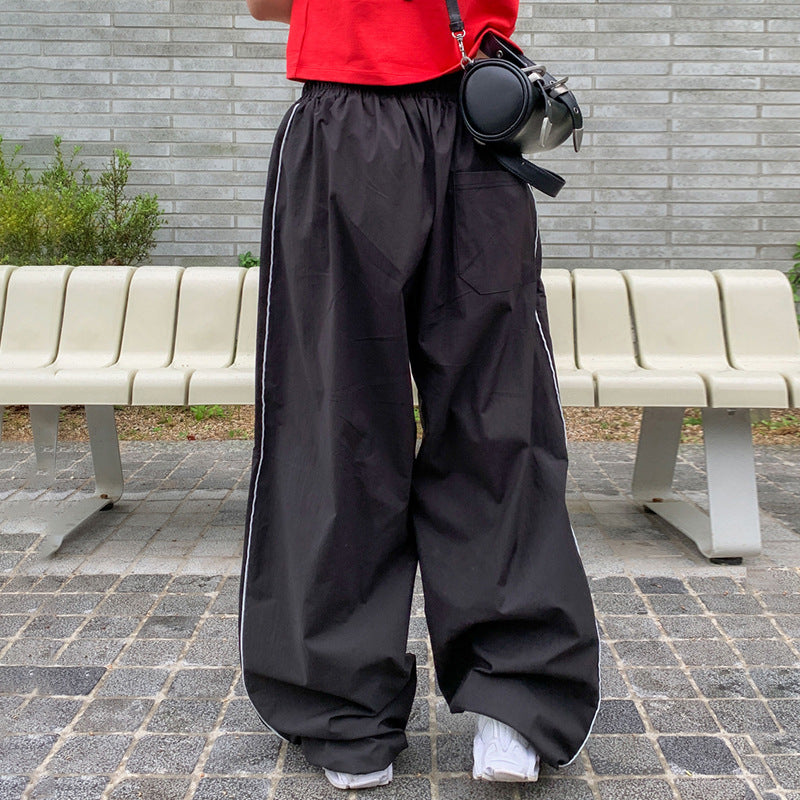 Straight All-matching Elastic Waist Pants