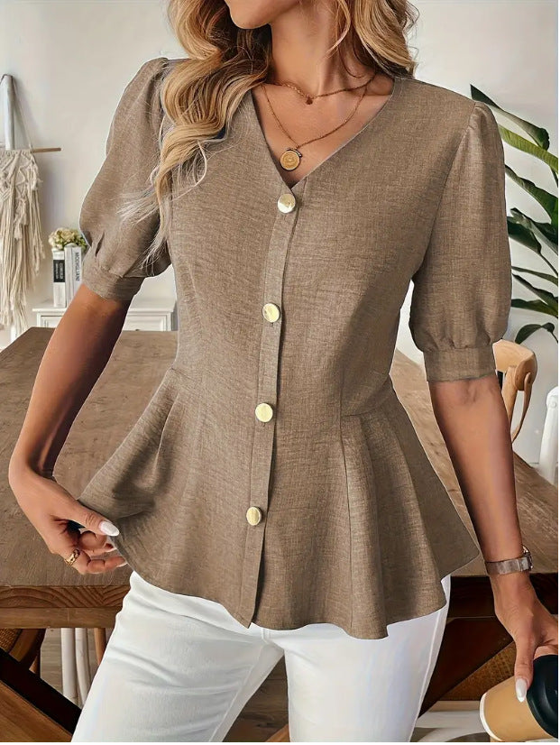 Women's Fashion V-Neck Slim-Fit Figure-Lifting Shirt