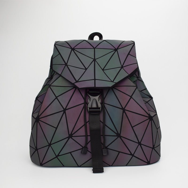 Geometrisk lysende rygsæk - Syet design - Studenterrygsæk - Mode