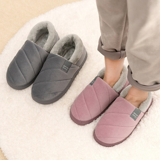 Slip Resistant Slippers With Heel In Winter