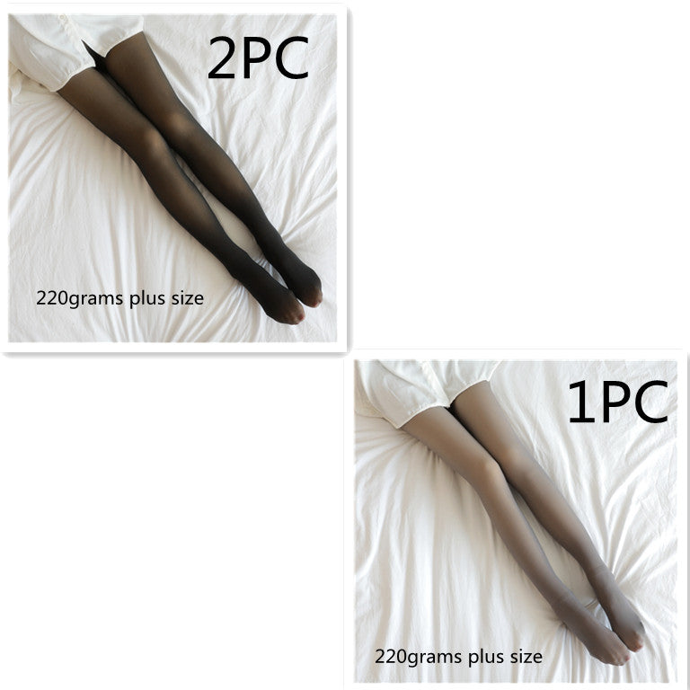 Fake Translucent Plus Size Leggings Fleece Lined Tights Fall And Winter Warm Fleece Pantyhose Women Fleece Lined Pantyhose Thermal Winter Tights