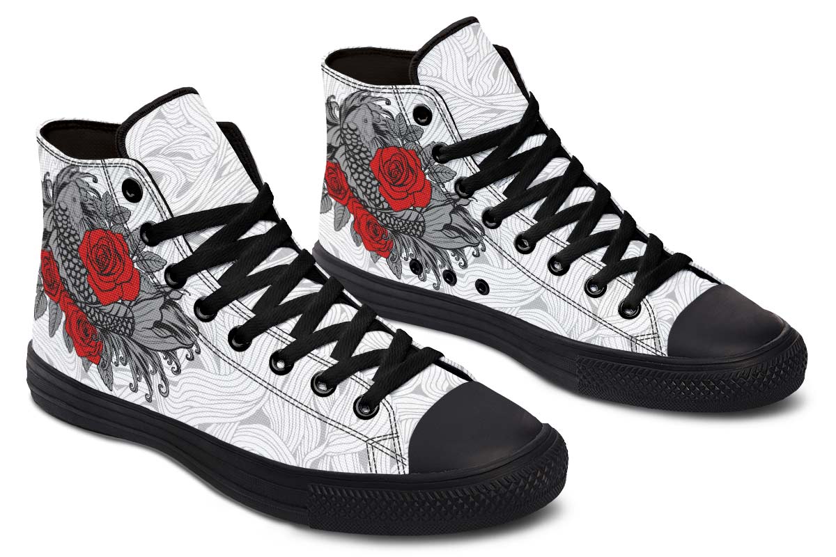 Men's And Women's Fashion Color Printing High-top Canvas Shoes