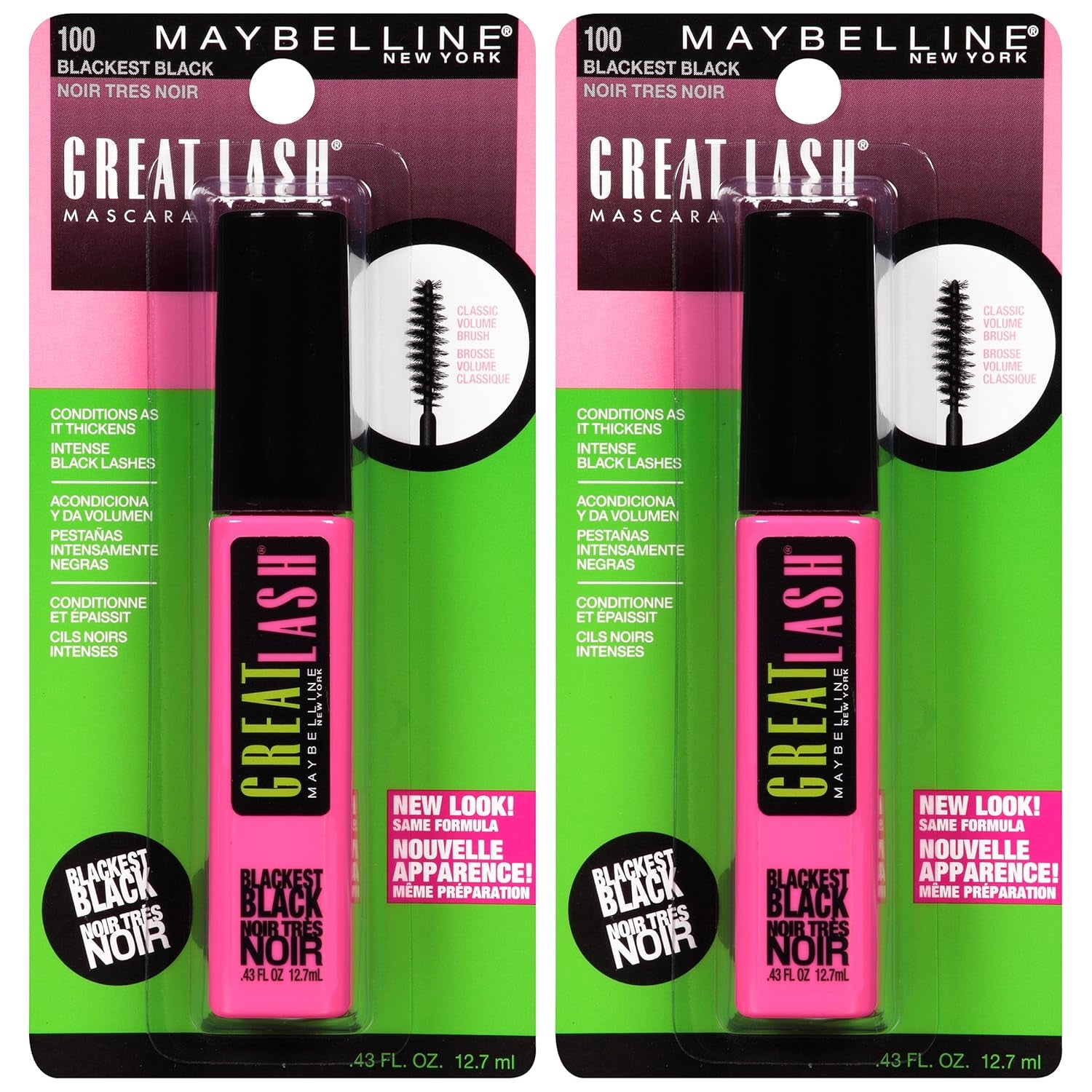 Great Lash Lots of Lashes Washable Mascara, Volumizing, Thickening and Curling Mascara, Very Black, 1 Count