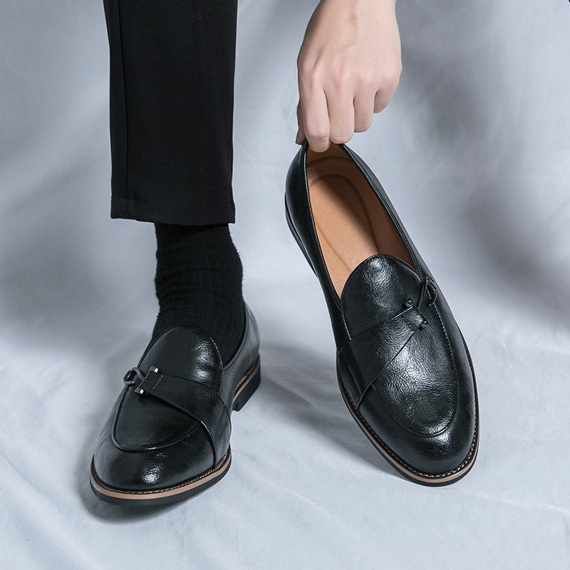 Sko til store mænd, afslappede, britisk stil, slip-on