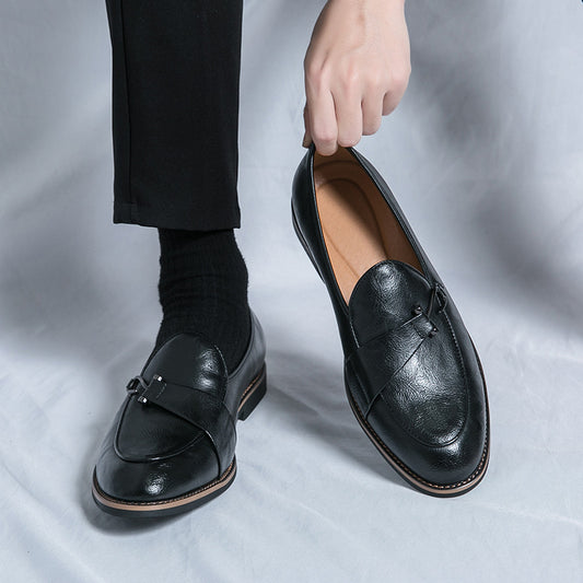 Sko til store mænd, afslappede, britisk stil, slip-on