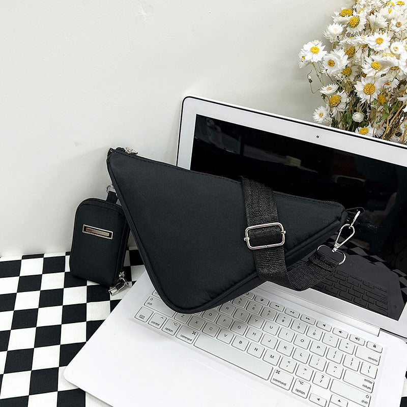 Women's Oxford Fabric Texture Triangle Bag