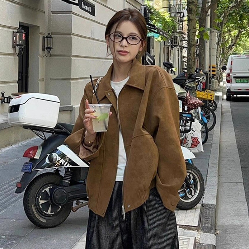 Premium Small Stand-collar Loose Casual Jacket Top