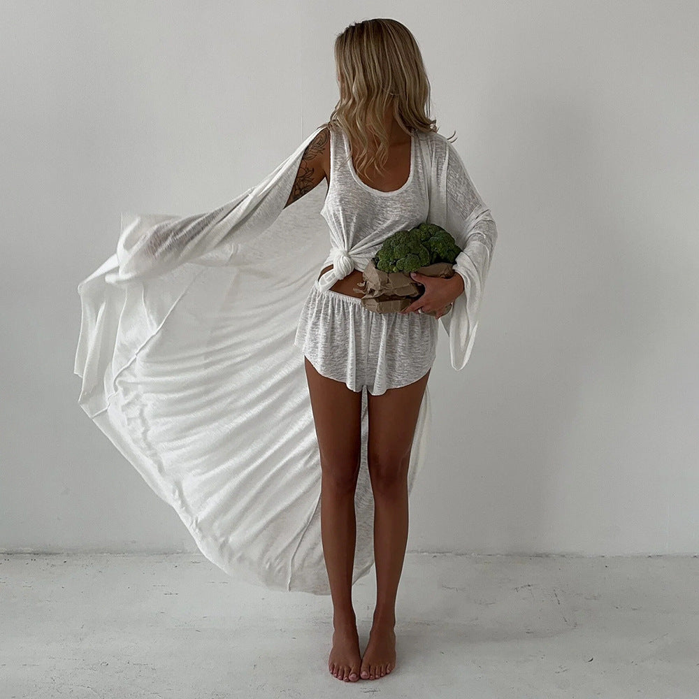New Translucent Beachwear Casual Suit