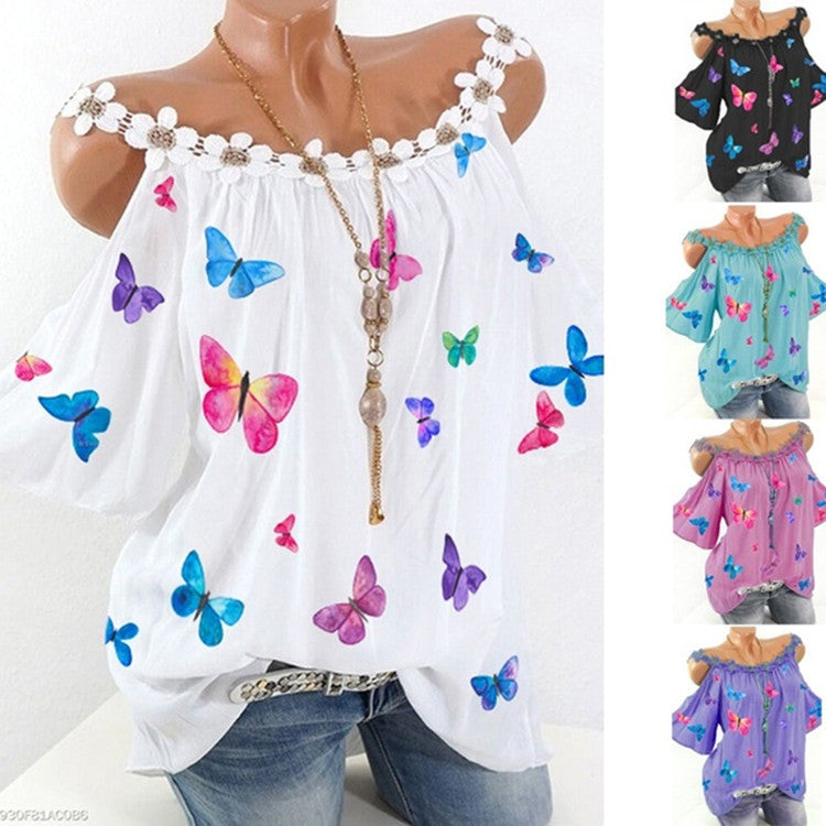 Printing Shoulder Girdle Lace Collar Vest