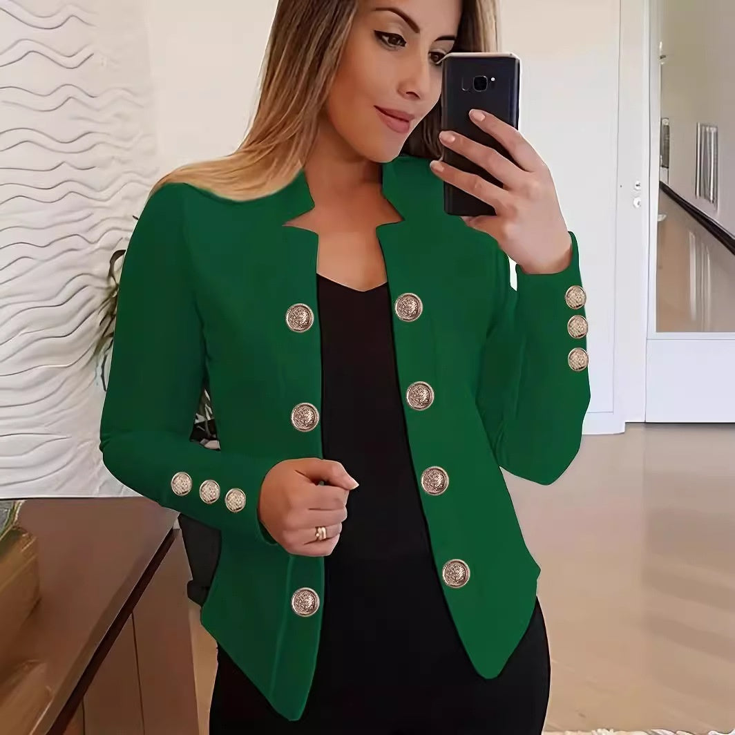 Dame Manchetknap Lille Suit Dobbelt Spænde Cardigan Top