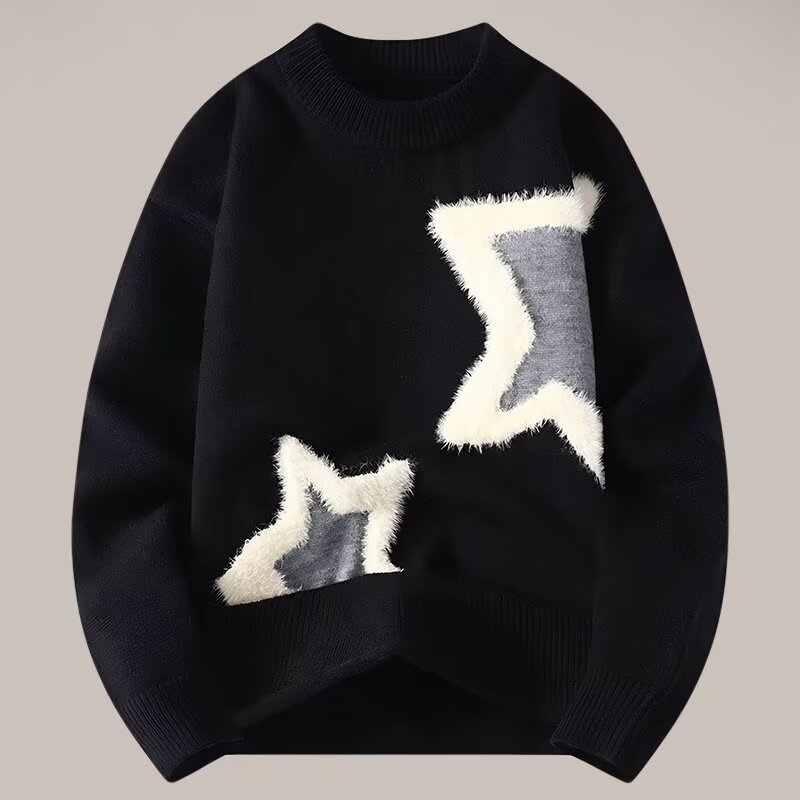 Mens And Womens Cozy Loose-fitting Knit Base Layers For Couples