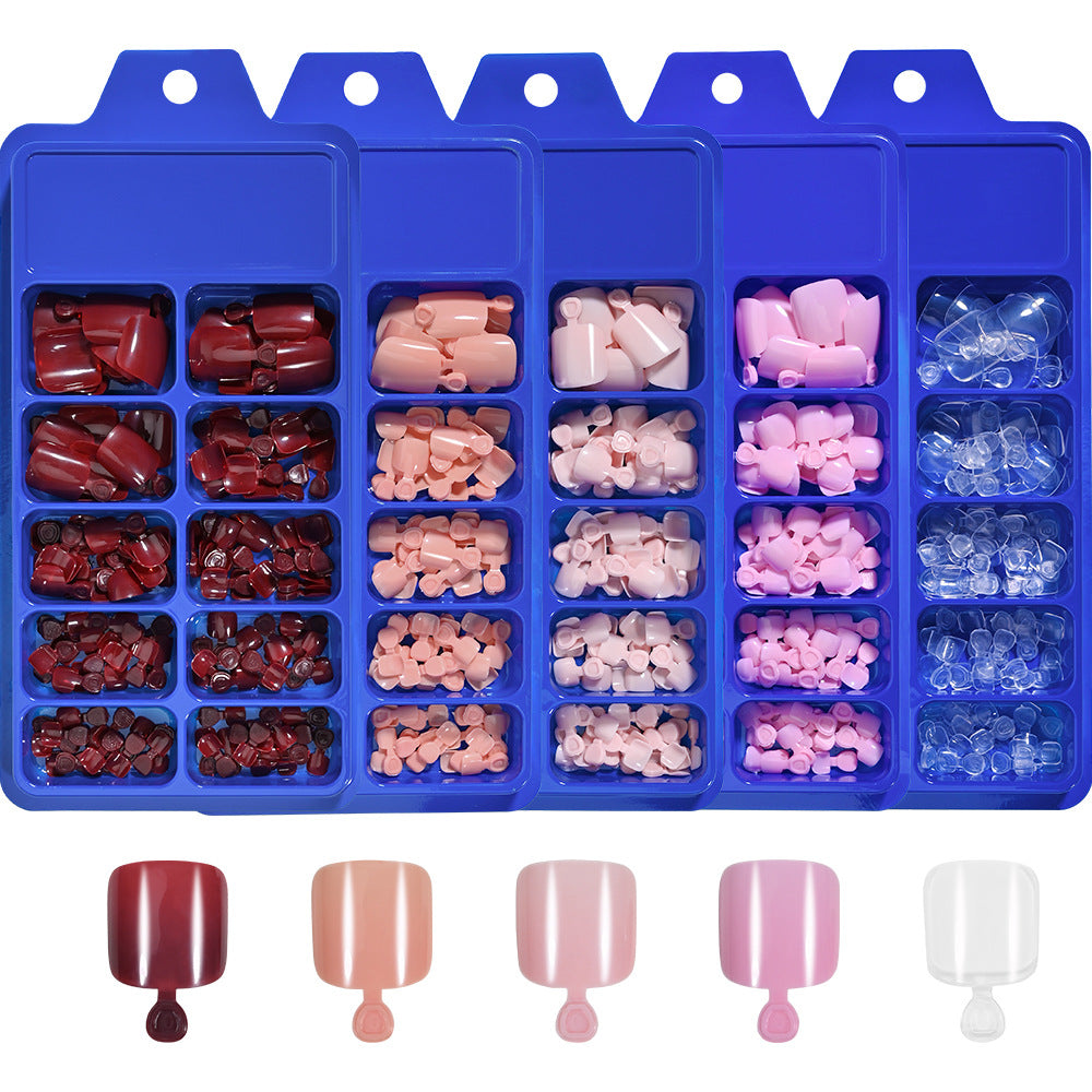 Simple Solid Color Women's Boxed Toe Nail Tips