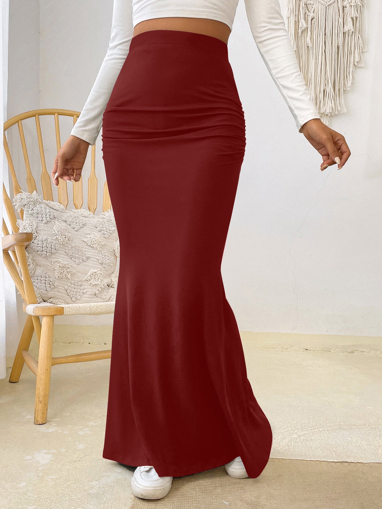 New Skirt Knitted Solid Color Fishtail