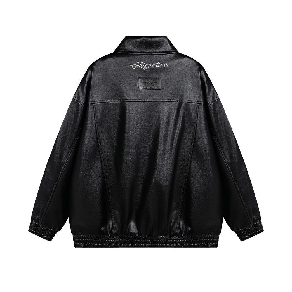 Hip Hop American Style Loose Leather Coat