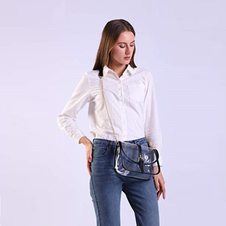 Transparent Ladies Chain One Shoulder Hand Wallet