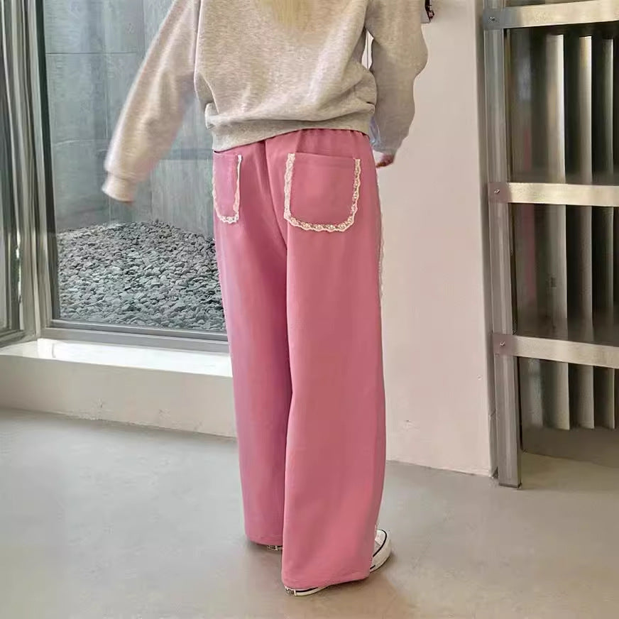 Women's Casual Lace Pocket Sports Casual Pants