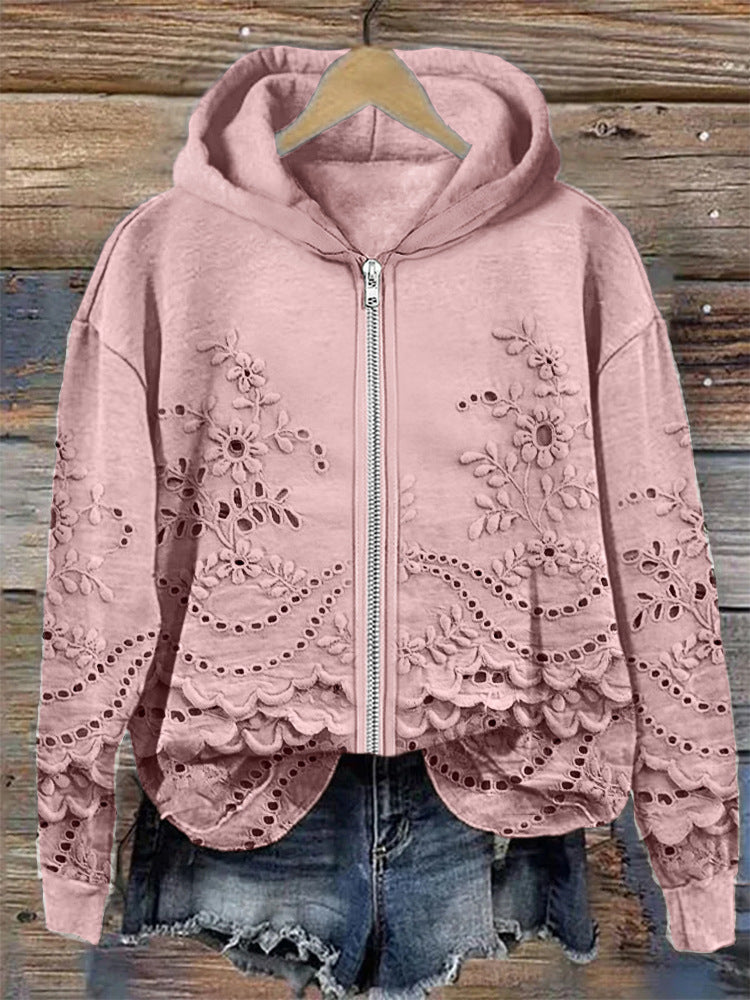 Casual Digital Printing Hooded Women's Sweater