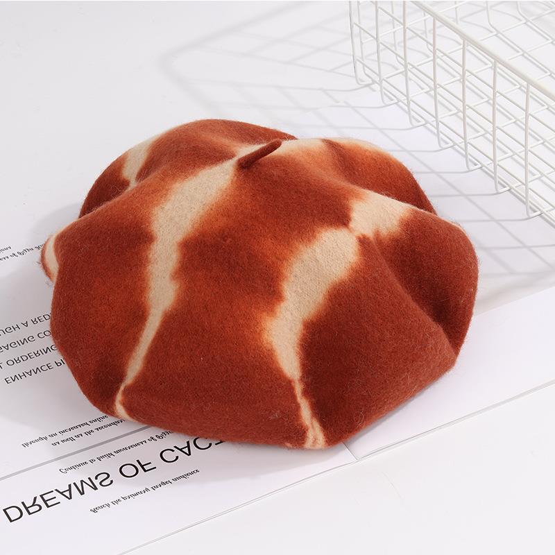 Tie Dyed Fine Wool Beret Hat