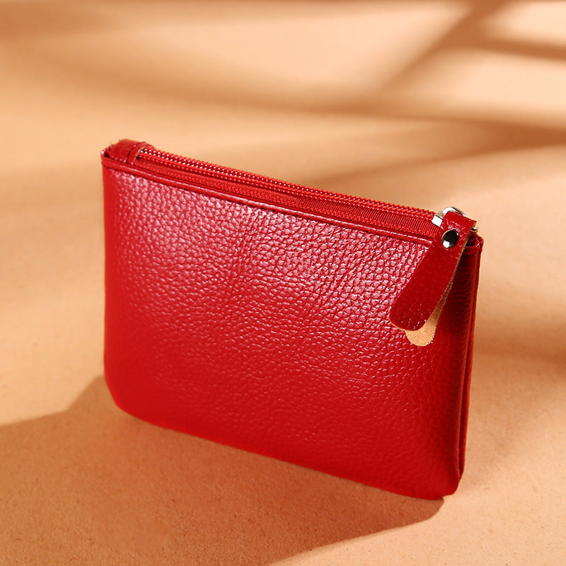 Women's PU Soft Leather Litchi Pattern Shiny Zipper Storage Bag